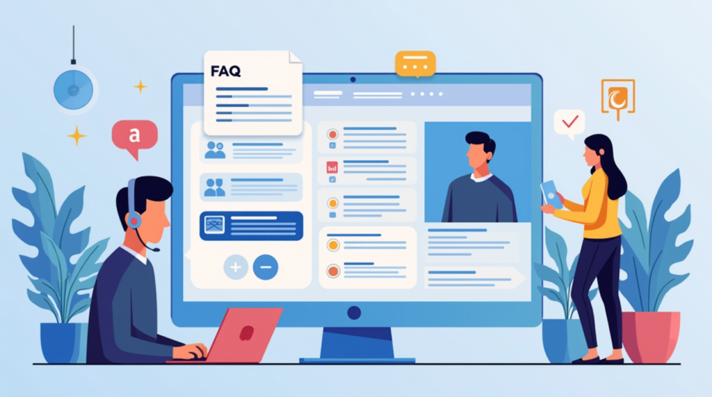 Customer support interface answering questions about IPTV website speed and performance optimization, with icons symbolizing fast streaming