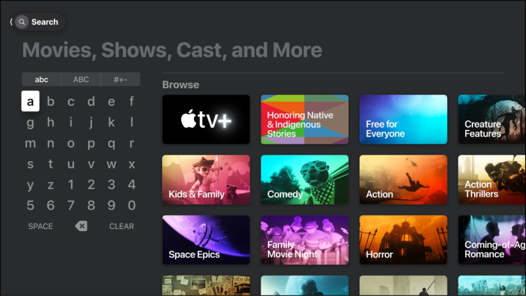 apple tv screen